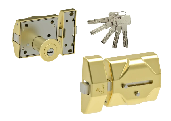  Lince Paquete de cerrojo reforzado con alarma 7930RSA y  cilindro de alta seguridad 35x30 llaves doradas, 0 : Herramientas y Mejoras  del Hogar
